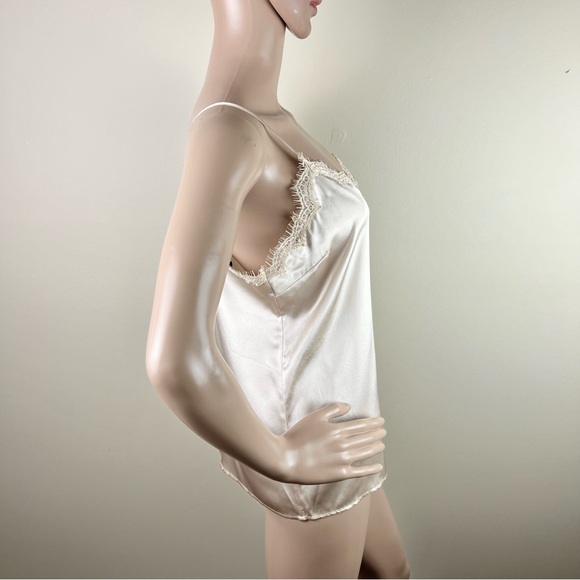 NEW PAIGE BEIGE LACE TRIM SILK CAMISOLE - Picture 6 of 12